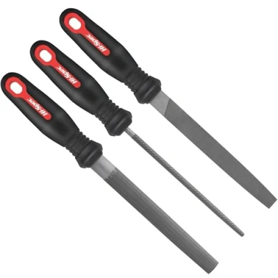 Imagen de Hi Spec Juego de Limas 3 piezas Estilo Agujas Metal. Finas Micro Acero. Planas, Medias, Redondas y Triangulares para Artesanía, Metal Madera