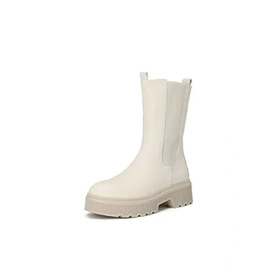 Imagen de QUEEN HELENA Botas Chelsea con Plataforma para Mujer X27 152 beige, 38 EU