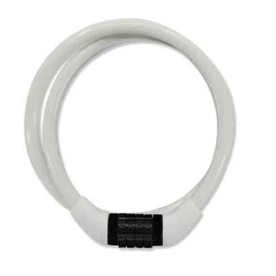 Imagen de Crazy Safety Candado de Bicicleta Código Resistente a la Intemperie Fácil Usar cable acero para Bicicletas Niñas y Niños Accesorios Blanco