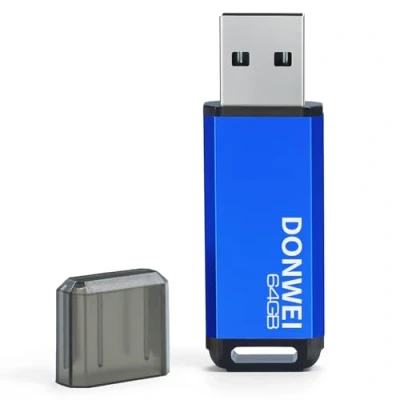Imagen de Pendrive, Memoria USB, Pendrive 64 GB USB 2.0, Pen Drive GBcon Indicador LED para Almacenar y Realizar Copias de Seguridad Datos Azul
