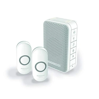 Imagen de Honeywell Home DC313NFB Timbre Portátil Serie 3 con Led y 2 Pulsadores, Blanco