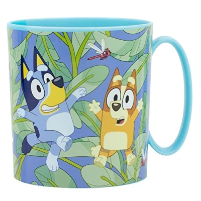 Imagen de Taza infantil de plástico reutilizable para microondas 390 ML Bluey