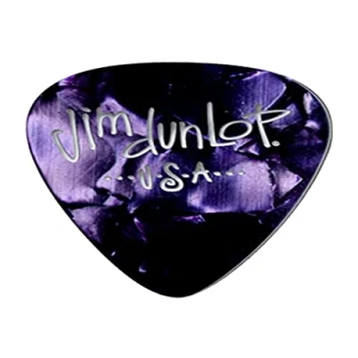 Imagen de JIM DUNLOP Púas Genuine Celluloid Classic, Saco de 12, Morado Perlado, duro