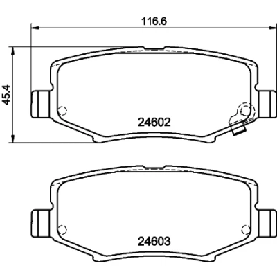 Imagen de HELLA 8DB 355 014 381 Juego de pastillas freno con avisador acústico desgaste JEEP: Compass, Wrangler 3, IV, DODGE: Nitro SUV