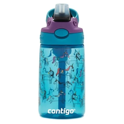Imagen de Contigo Kids Cleanable, Easy Clean Autospout Botella Infantil Con Pajita Resistente Libre De BPA 100 An Unisex Youth, Unicorns, 420 Ml