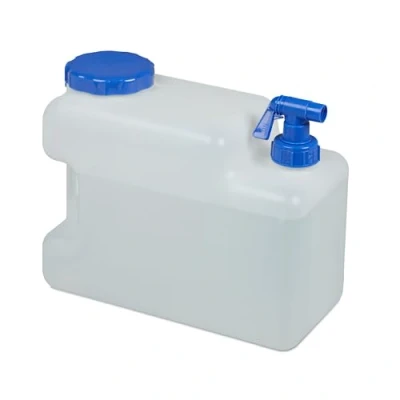 Imagen de Relaxdays Bidón de Agua con Grifo, Tapa Rosca, Garrafa XL, Camping, 12L, Sin BPA, 1 Ud., Blanco