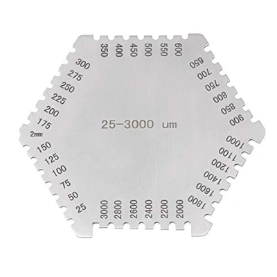Imagen de Medidor de espesor película húmeda, peine hexagonal alta precisión, con estuche protector, para medir la pintura fuga (25 3000Um)