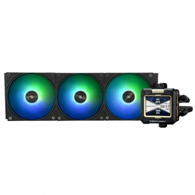 Imagen de Thermalright Frozen Warframe 360 Black ARGB enfriador de agua para CPU con 3 ventiladores PWM 2000 RPM, pantalla LCD IPS resolución 320 x 240, líquido CPU, PC Aio