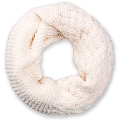 Imagen de styleBREAKER fular de tubo punto inglés con motivo mezclado, fino monocolor, chal invierno, unisex 01018153, color:Blanco crema