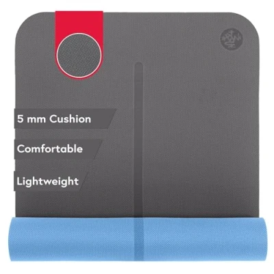 Imagen de Manduka Begin Esterilla unisex para yoga y pilates, color gris acero, 68 pulgadas