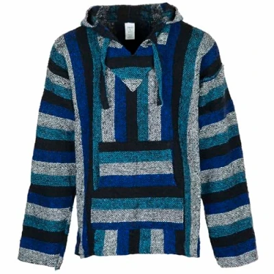 Imagen de Siesta Baja Sudadera con Capucha Mexicana Hippie Festival Jumper para Hombre y Mujer (Azul Frío, XL)