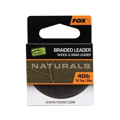 Imagen de Fox Edges Naturals Líder Trenzado 40lb (20m) Material para bajos de línea carpfishing