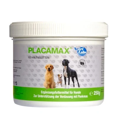 Imagen de NutriLabs Placamax® Pastillas para perros 100pcs la digestión con piña en polvo, vitaminas, polvo de páncreas, etc. Productos salud Suplementos dietéticos