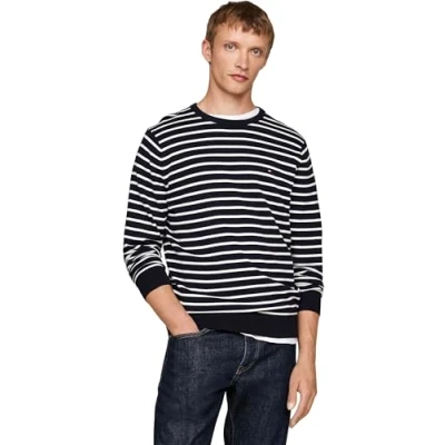 Imagen de Tommy Hilfiger Essential CREW NECK Jersey de punto, Hombre, Talla: Small, Desert sky/ivory