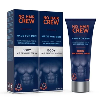 Imagen de NO HAIR CREW 2 x Crema Depilatoria Corporal Depilación Hecha Para Hombres (Set de 200 ml)