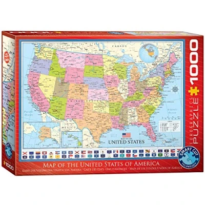 Imagen de EuroGraphics Map of The USA Rompecabezas, Multicolor, 48 x 68 cm (6000 0788)