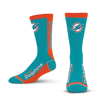 Imagen de Fanatics For Bare Feet MVP NFL Team Socks Calcetines, Miami Dolphins., 42 48
