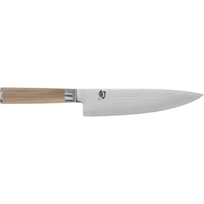 Imagen de KAI Shun Classic White Cuchillo de cocina japonés 20 cm longitud hoja Damasco 32 capas núcleo VG MAX 61 (±1) HRC Mango madera Pakka Hecho en Japón