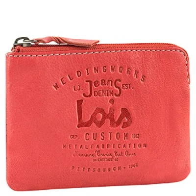 Imagen de Lois Monedero Piel para Hombre, Monederos Pequeños, Portamonedas y de Hombre. RFID 11002, Rojo