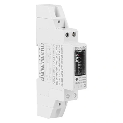 Imagen de Medidor Eléctrico Digital LCD 220V, Monofásico de Riel DIN 5 32A Electrónico KWh