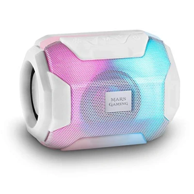 Imagen de Altavoz Bluetooth Rgb Mars Gaming Msbaxw Blanco Compacto10w Usb/microsd/radio
