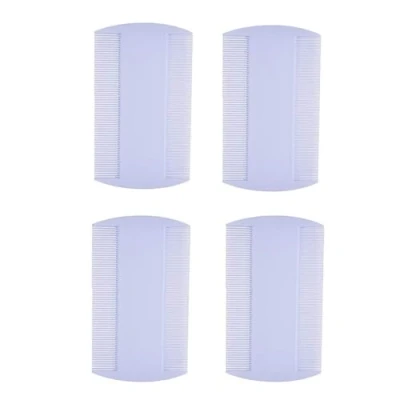 Imagen de Peines para Piojos, 4 PCS Eliminar los Piojos Blanca Duradera de Doble Nit La Cabeza Dectection Peine Dientes Finos Niños, Adultos, Mascotas