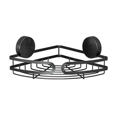 Imagen de Wenko Rinconera Static Loc Plus Pavia, negro, Metal, 27 x 9 20 cm