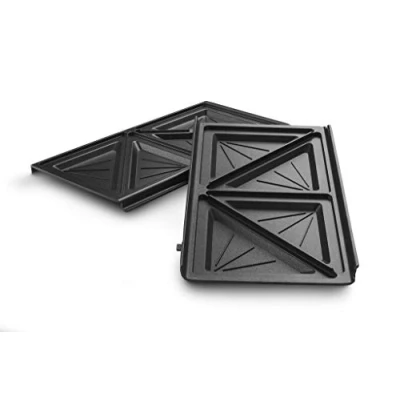Imagen de De&#039;Longhi DLSK154 Juego de placas sándwich para Multigrill SW12, bandeja parrilla diagonal, aluminio fundido a presión, apto lavavajillas, color negro