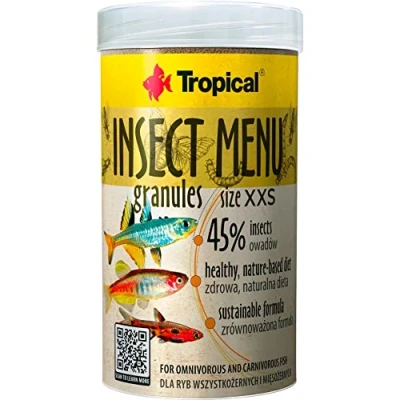 Imagen de Insect Menu GRANULES Size XXS 250ml / 160g alimento para Peces multicomponente en Forma de pequeños granulado a Base 3 Insectos