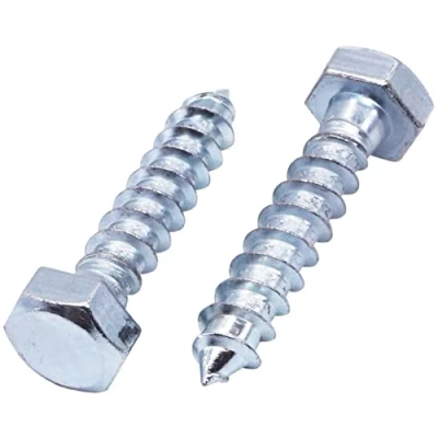 Imagen de SKIR&#039;CO (120 piezas) tornillos de madera DIN 571 acero galvanizado con cabeza hexagonal M8 x 40 mm, coach, hexagonales, retardo