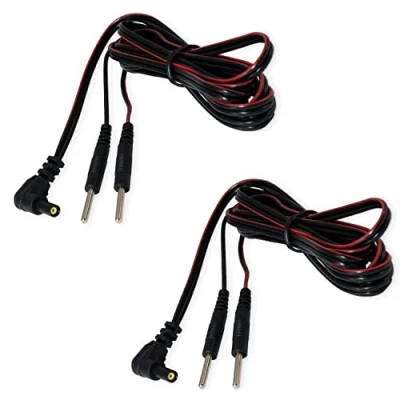 Imagen de 2 cables de conexión axion para electrodos TENS y EMS Compatibles con parches pin, clavija, banana o jack mm Accesorio electroestimuladores electroestimulación