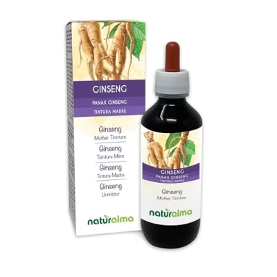 Imagen de Ginseng (Panax ginseng) raíces Tintura Madre sin alcohol Naturalma Extracto líquido gotas 200 ml Complemento alimenticio Vegano