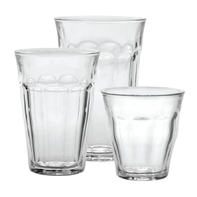 Imagen de Duralex Made In France Picardie 18 Piece Clear Drinking Glasses &amp; Tumbler Set: Set includes: (6) 8 3/4 oz, 12 5/8 16 7/8 oz by