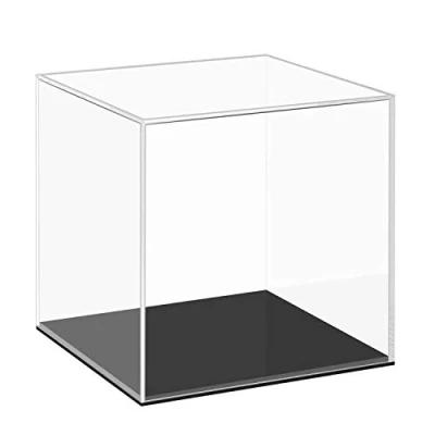 Imagen de Cliselda Vitrina acrílica Transparente Totalmente montada, Caja organizadora con Base Negra para Figuras de acción, Juguetes colección (10x10x10cm)