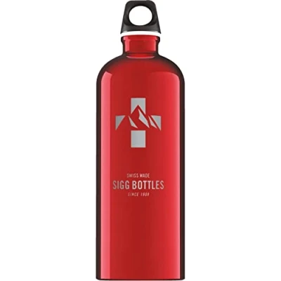 Imagen de SIGG Mountain Red botella cantimplora (1 L), con tapa especialmente hermética sin sustancias nocivas, de aluminio ligera