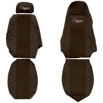Imagen de F CORE Elegance FX03 BROWN Cubreasiento marrón Estampado Ecopiel delante