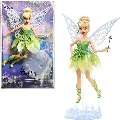 Imagen de Mattel Disney Campanilla Muñeca de coleccionista con alas para celebrar los 100 años repletos magia en Disney, inspirada la película, regalos niños, niñas y coleccionistas, HLX67