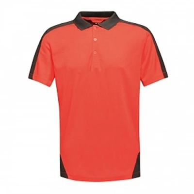 Imagen de Regatta Contrast Quick Wicking Button Neck Polo Shirt T Shirts/Polos/Vests, Hombre, Classic Red/Black, S