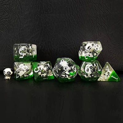 Imagen de Bescon Oversized DND Animal Dice Set of Panda, Giant 7pcs Panda Polyhedral D&amp;D Set, Big Sized Dungeons and Dragons