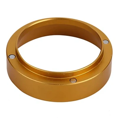 Imagen de embudo dosificador de café expreso aluminio, anillo con magnético para cafetera(51MM)