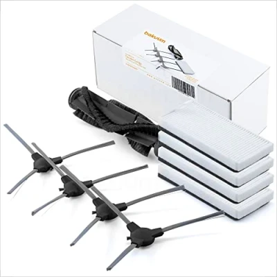 Imagen de BAKUUM Pack 4 cepillos Laterales + filtros 1 Rodillo Central para Cecotec Conga Series Quick&amp;Clean Clean. repuestos y Accesorios Robot Aspirador