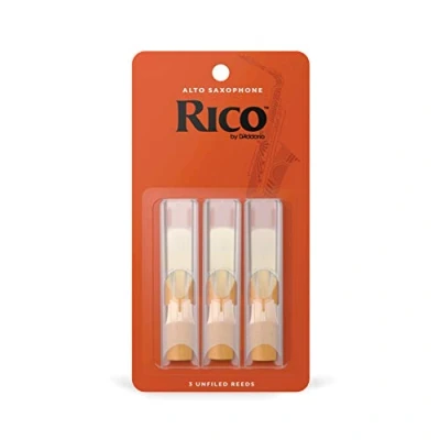 Imagen de D&#039;Addario Woodwinds Rico Alto Sax Reeds Cañas para Saxofón hechas a mano principiantes, estudiantes, educadores Fuerza 3.5, 3 Pack