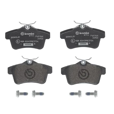 Imagen de BREMBO P 61 114X Juego de pastillas freno excl. contacto avisador desgaste Chapa antichirridos, con tornillos pinza sin accesorios