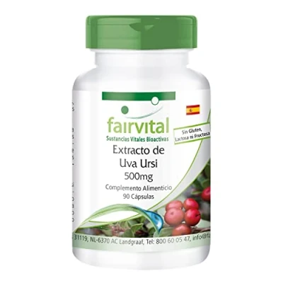 Imagen de Fairvital Extracto de Gayuba 500mg Uva Ursi Dosis elevada 20% Arbutina VEGANO 90 Cápsulas Calidad Alemana