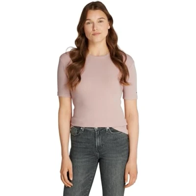 Imagen de Tommy Hilfiger Camiseta básica, Mujer, Talla: Medium, Foggy pink