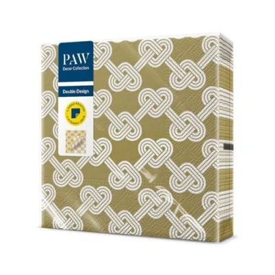 Imagen de PAW Servilletas Papel 3 Capas (33 x 33 cm) I 20 Unidades Perfecto para Cumpleaños, Fiestas, Bodas, Comuniones, Celebraciones de Doble Cara Corazones Pretzels