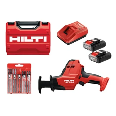 Imagen de Hilti 2406818 Kit sierra de sable SR 2 A12 + baterías B 12/4.0 cargador C4/12 50 Juego 10 hojas calar (Longitud carrera 16mm. Tasa 2900 cpm. Demoliciones ligeras. Con maletín)