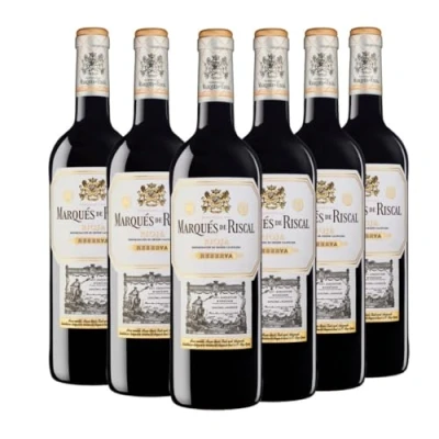 Imagen de Marqués de Riscal Vino Tinto Reserva Denominación Origen Calificada Rioja, Variedad Tempranillo, 24 Meses en barrica, 6 Botellas 750 ml