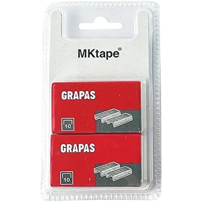 Imagen de Caja de Grapas 10 mm Galvanizadas Blíster Dos Cajas 500 Para Grapadora Escolar Resistentes Grapar Papel MKtape
