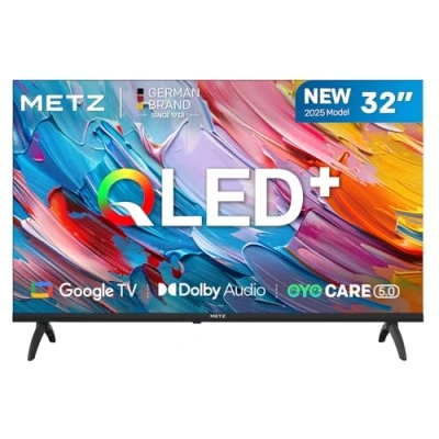 Imagen de Metz 32MQF7000Z, TV 32 Pulgadas Smart, QLED TV, Google con Assistant, HDR10, Dolby Audio, Bluetooth 5.1, Negro (DVB T/T2/S/S2/C ATV, Ci+) 2025